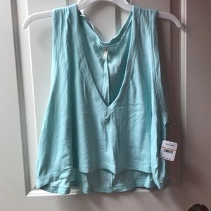 Free People Light Blue V Neck Tank
